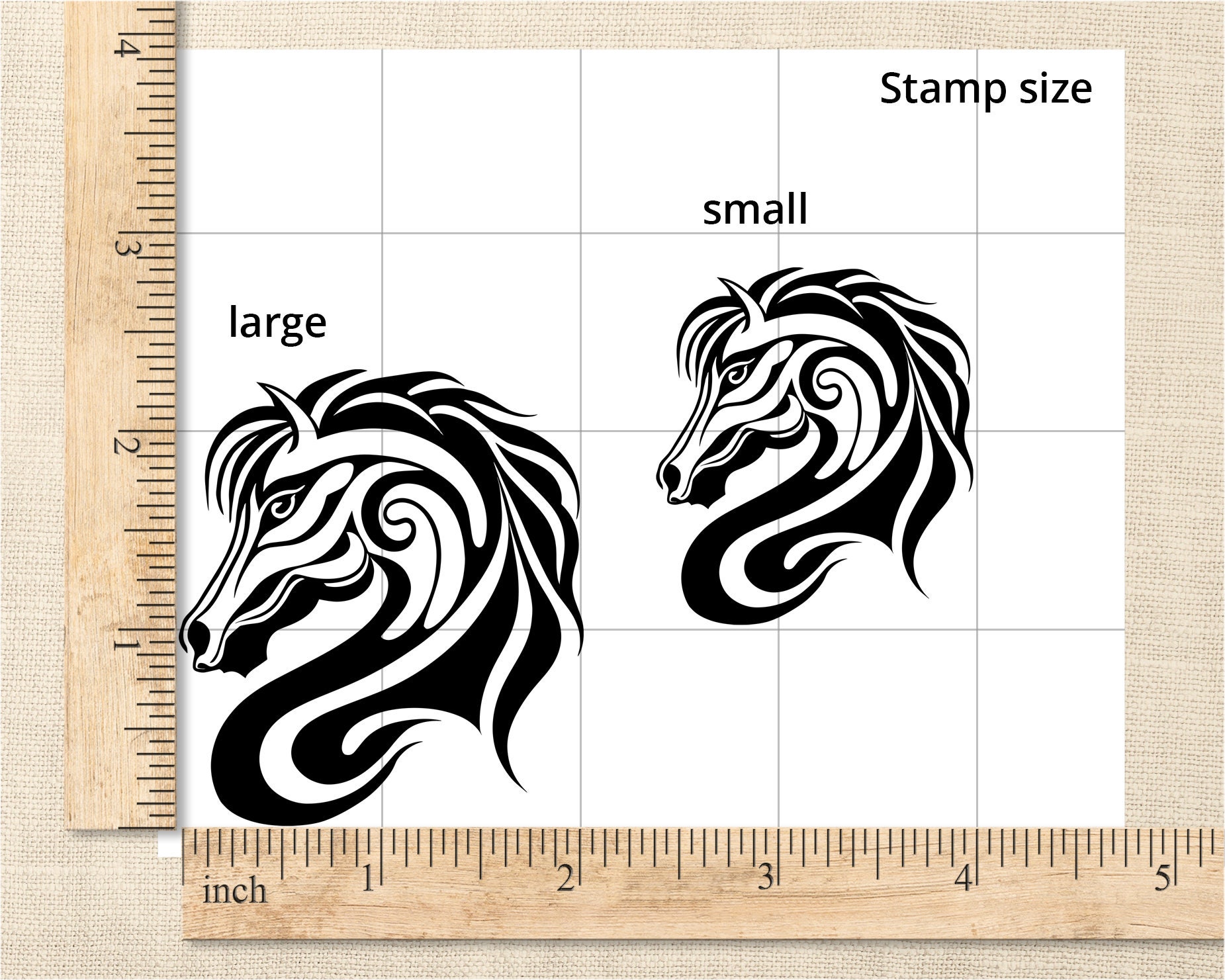 thumbnail image 2 of Horse Rubber Stamp - 1-1/3 Inch Wooden Animal Stamp For Scrapbooking & Card Making 2 of 11